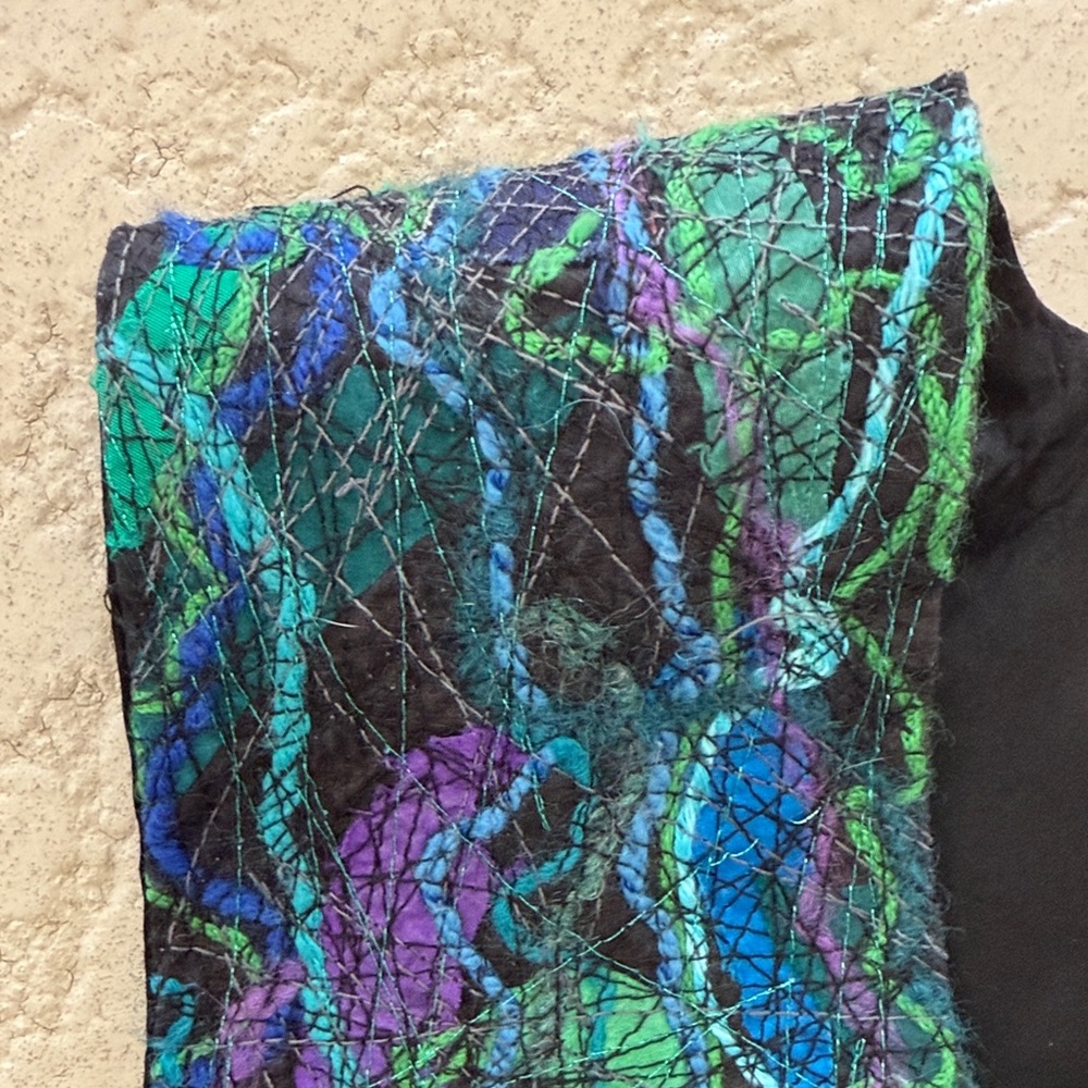 Handmade Silk Multicolored Abstract Women's Vest - Picture 5 of 9
